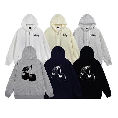 Stussy Monochrome World Map Full-Zip Hoodie 01