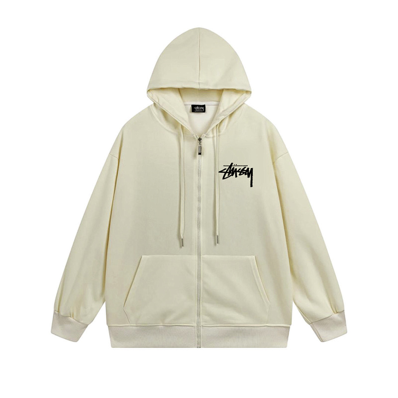 Stussy Monochrome World Map Full-Zip Hoodie