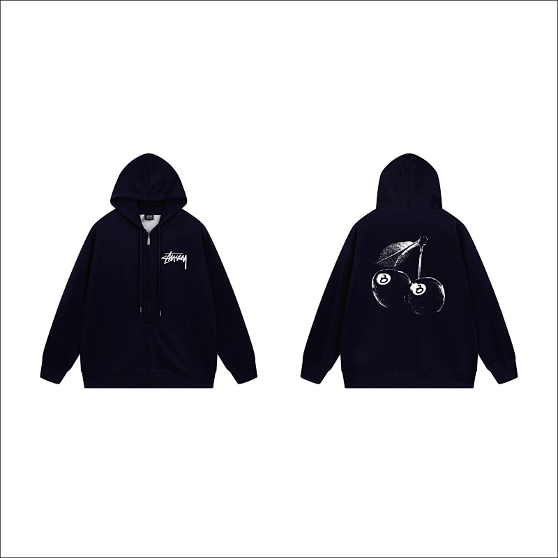 Stussy Monochrome World Map Full-Zip Hoodie