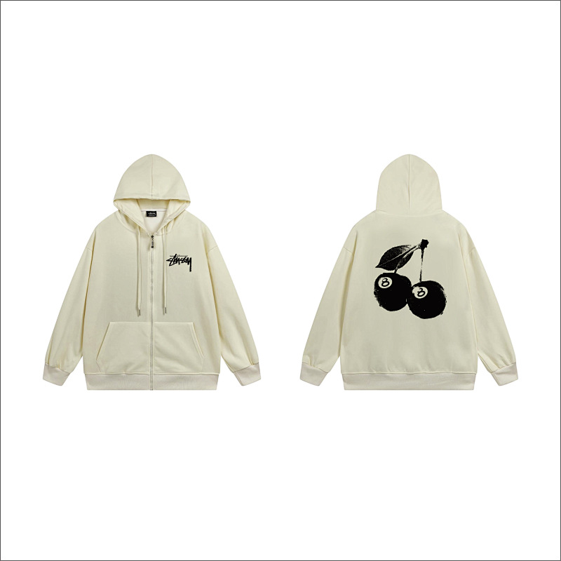 Stussy Monochrome World Map Full-Zip Hoodie