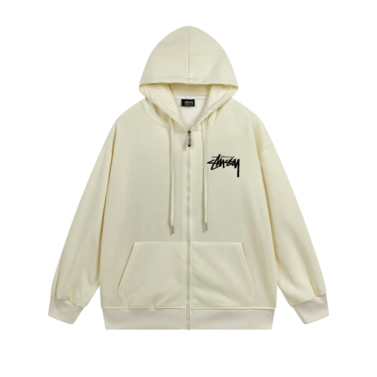 Stussy Monochrome World Map Full-Zip Hoodie