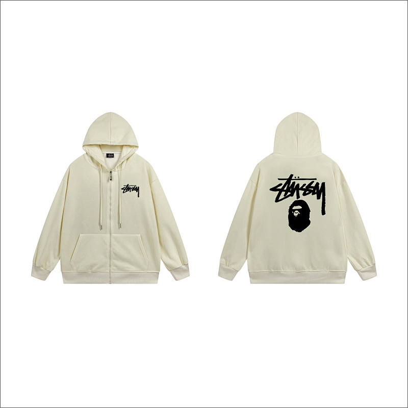 Stussy Moon Face Handstyle Full-Zip Hoodie