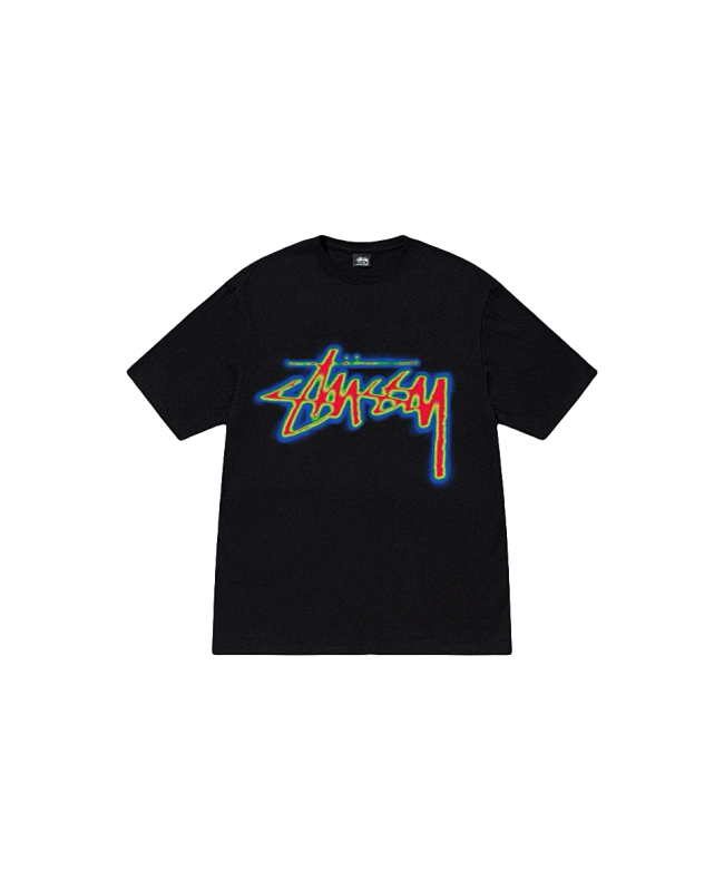 Stussy Multicolor Outline Handstyle Logo T-Shirt