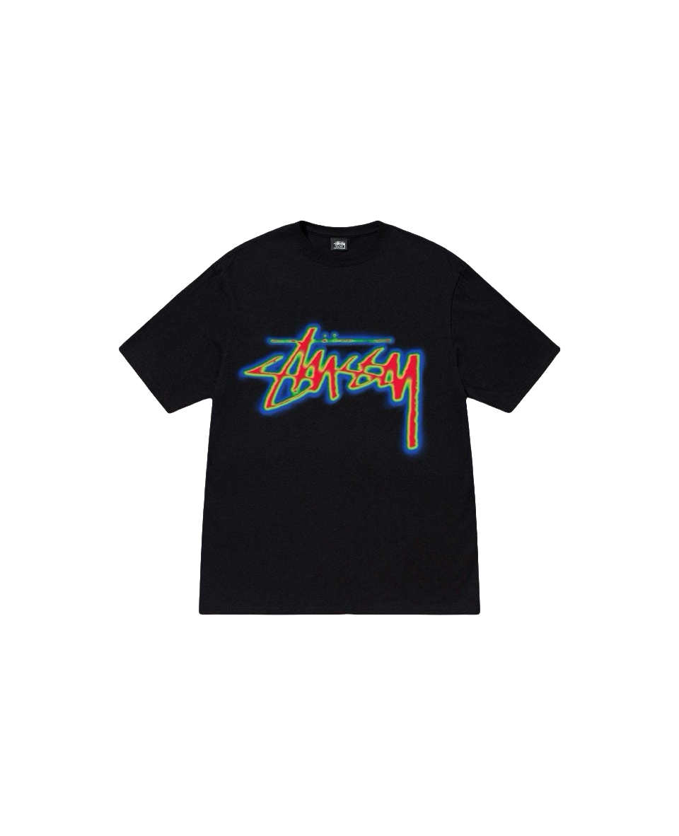 Stussy Multicolor Outline Handstyle Logo T-Shirt