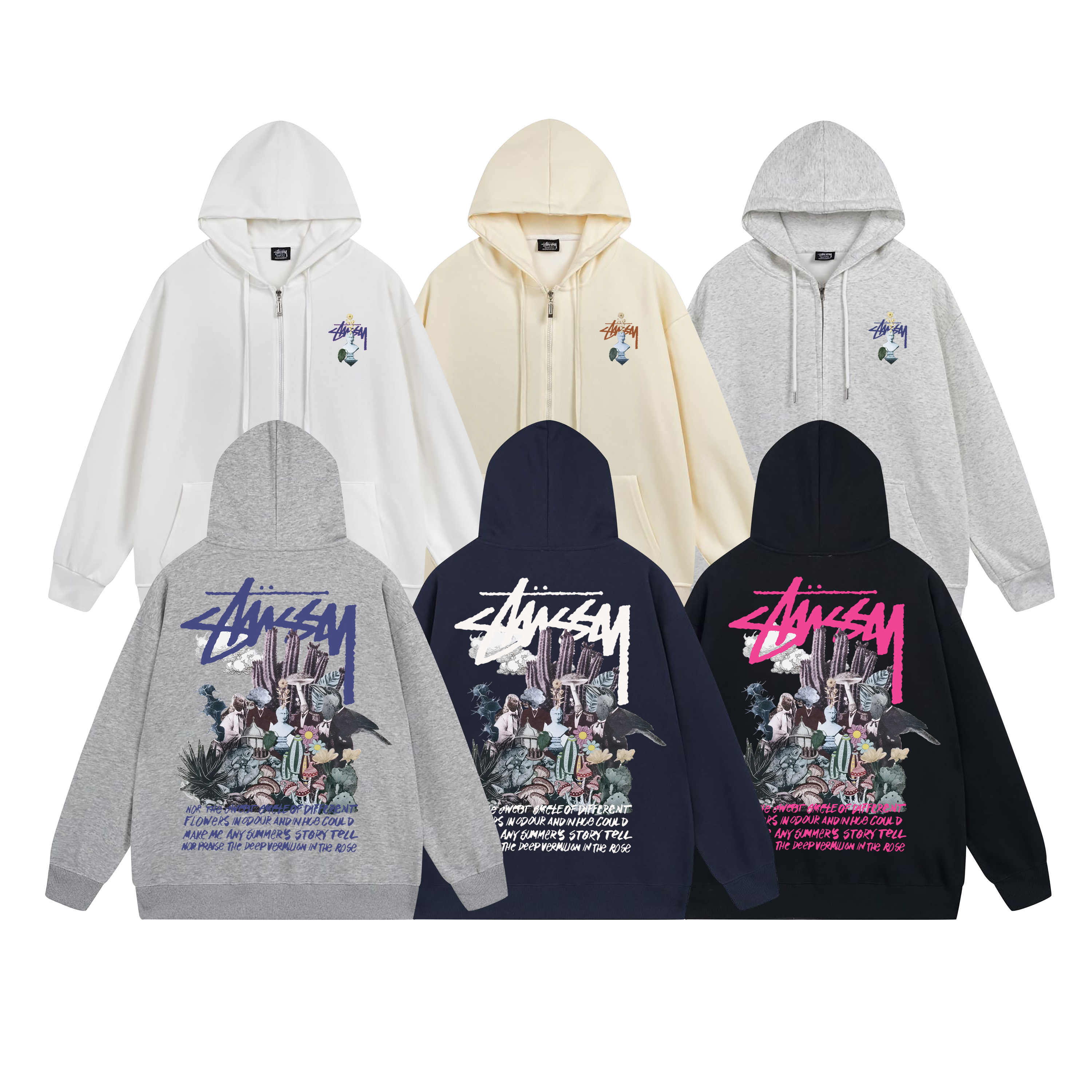 Stussy Neon City Poster Graphic Pullover Hoodie