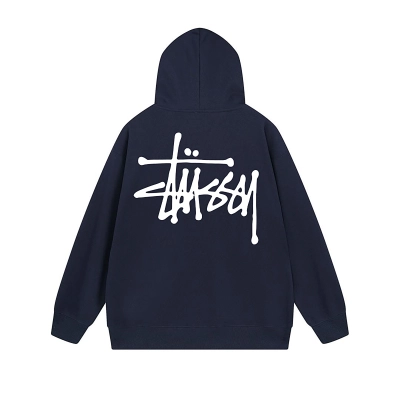 Stussy Orange Blue Planet Crest Full-Zip Hoodie 02