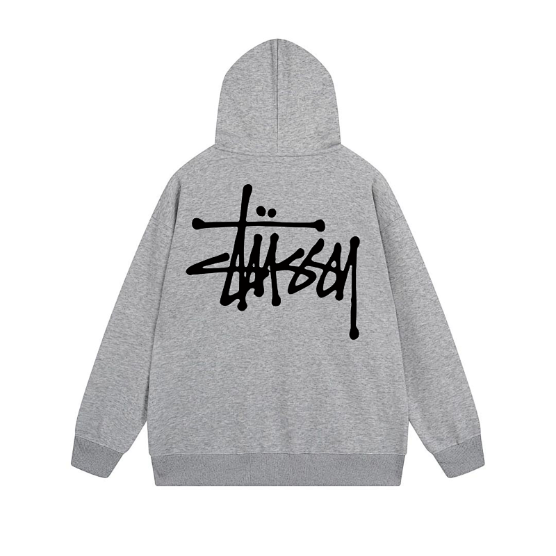 Stussy Orange Blue Planet Crest Full-Zip Hoodie