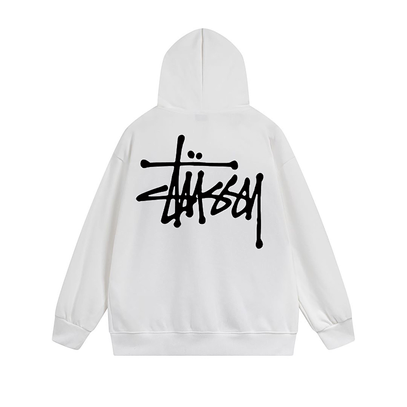 Stussy Orange Blue Planet Crest Full-Zip Hoodie