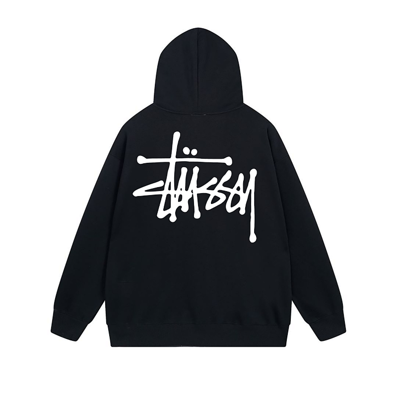 Stussy Orange Blue Planet Crest Full-Zip Hoodie