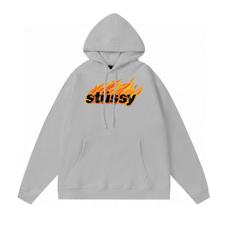Stussy Orange Flame Signature Pullover Hoodie
