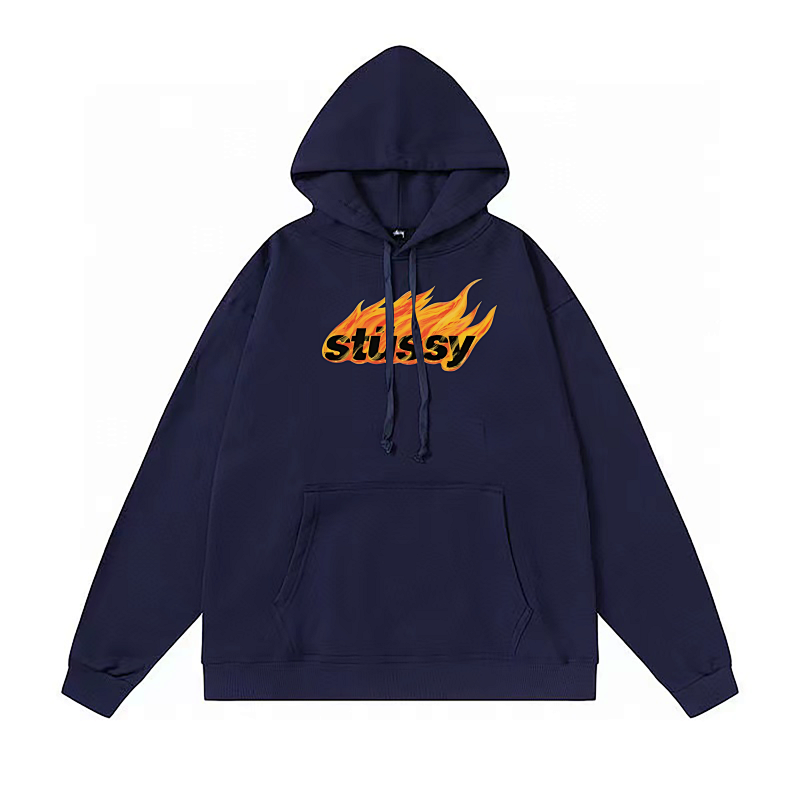 Stussy Orange Flame Signature Pullover Hoodie