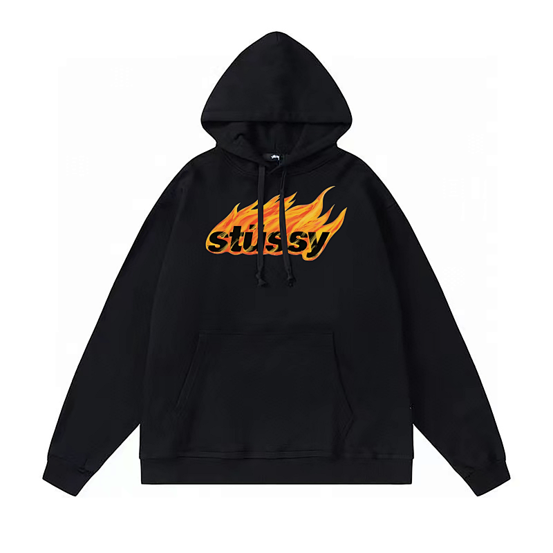 Stussy Orange Flame Signature Pullover Hoodie