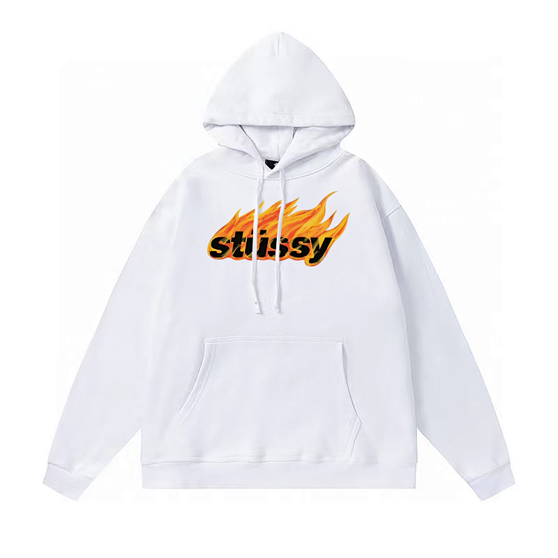 Stussy Orange Flame Signature Pullover Hoodie