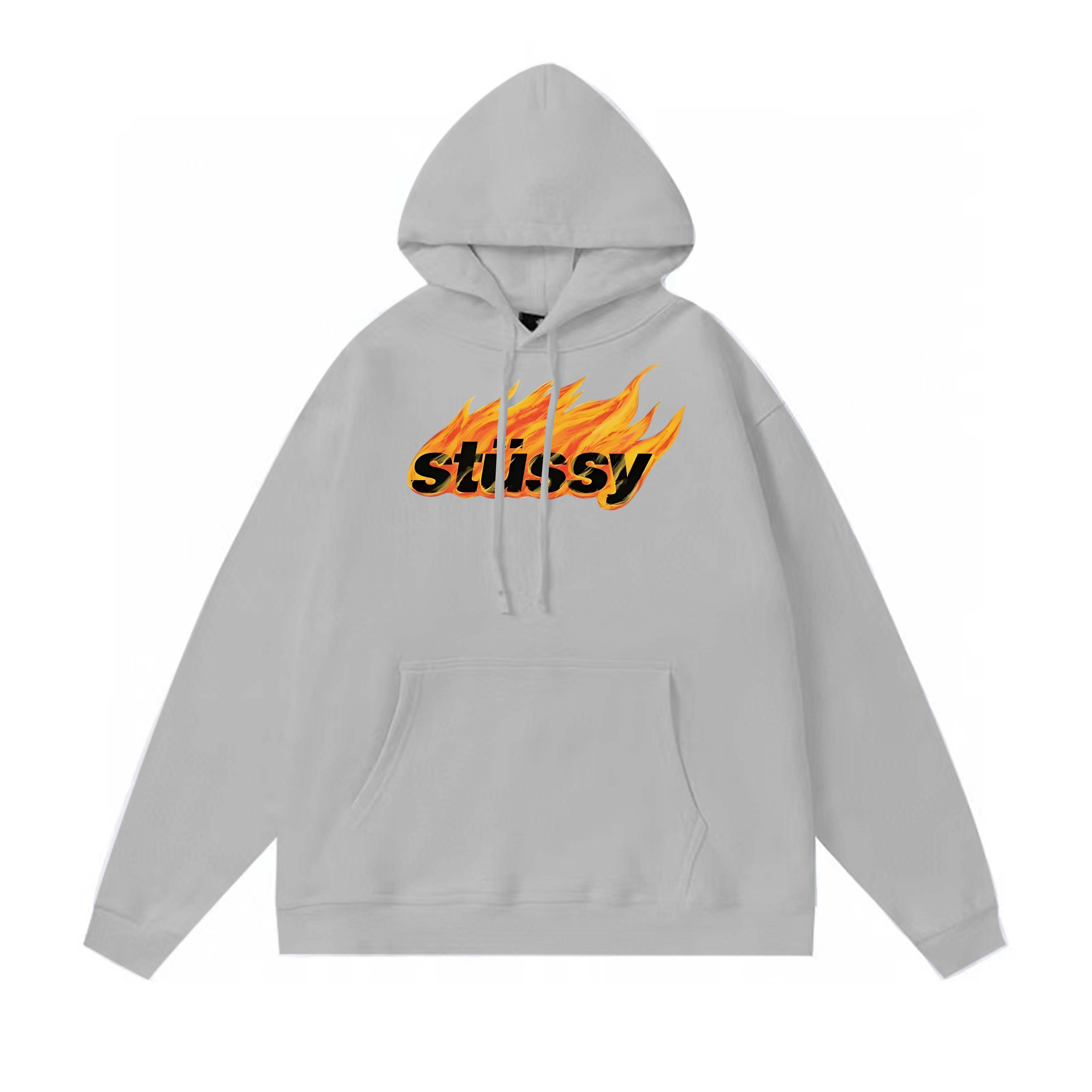 Stussy Orange Flame Signature Pullover Hoodie