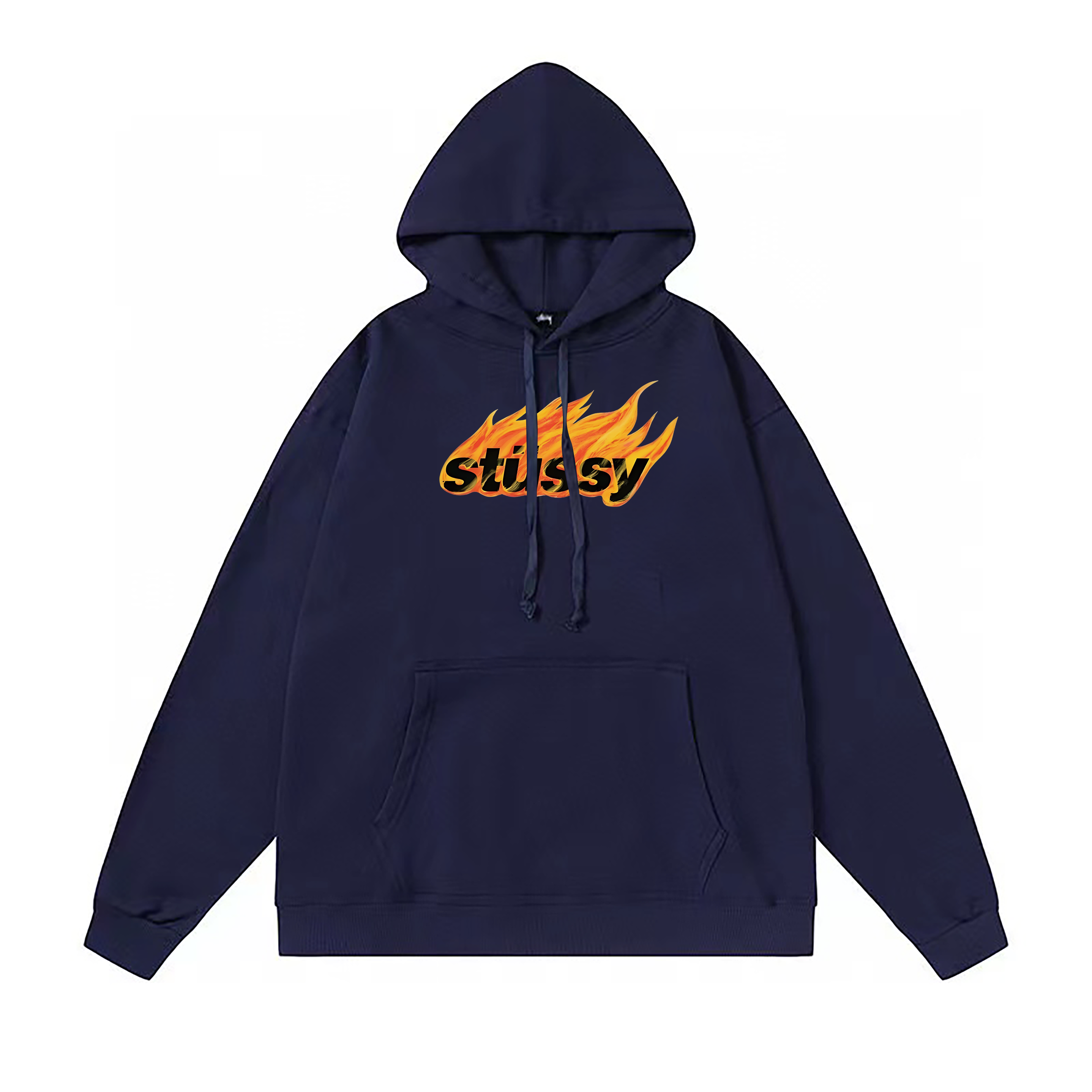 Stussy Orange Flame Signature Pullover Hoodie