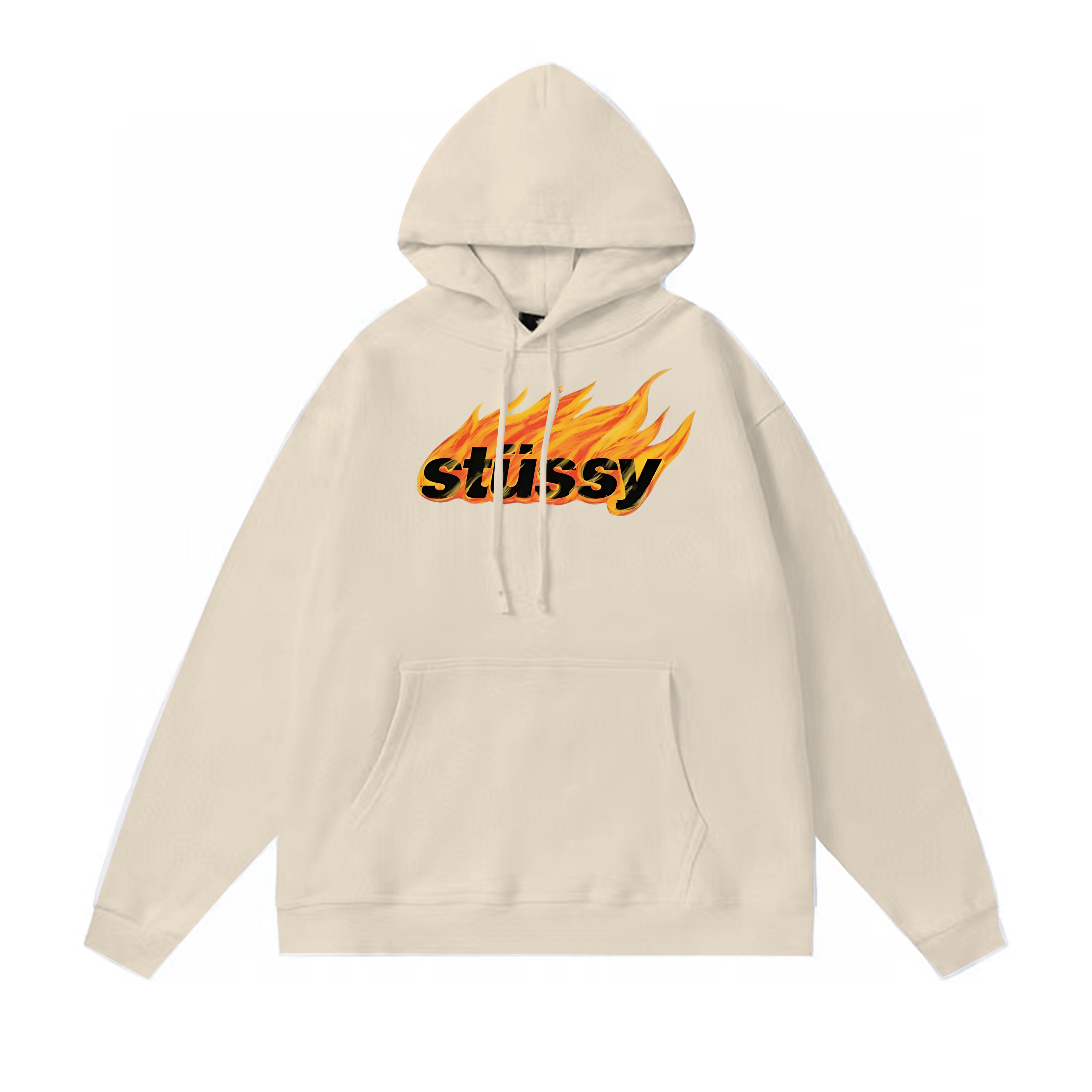 Stussy Orange Flame Signature Pullover Hoodie