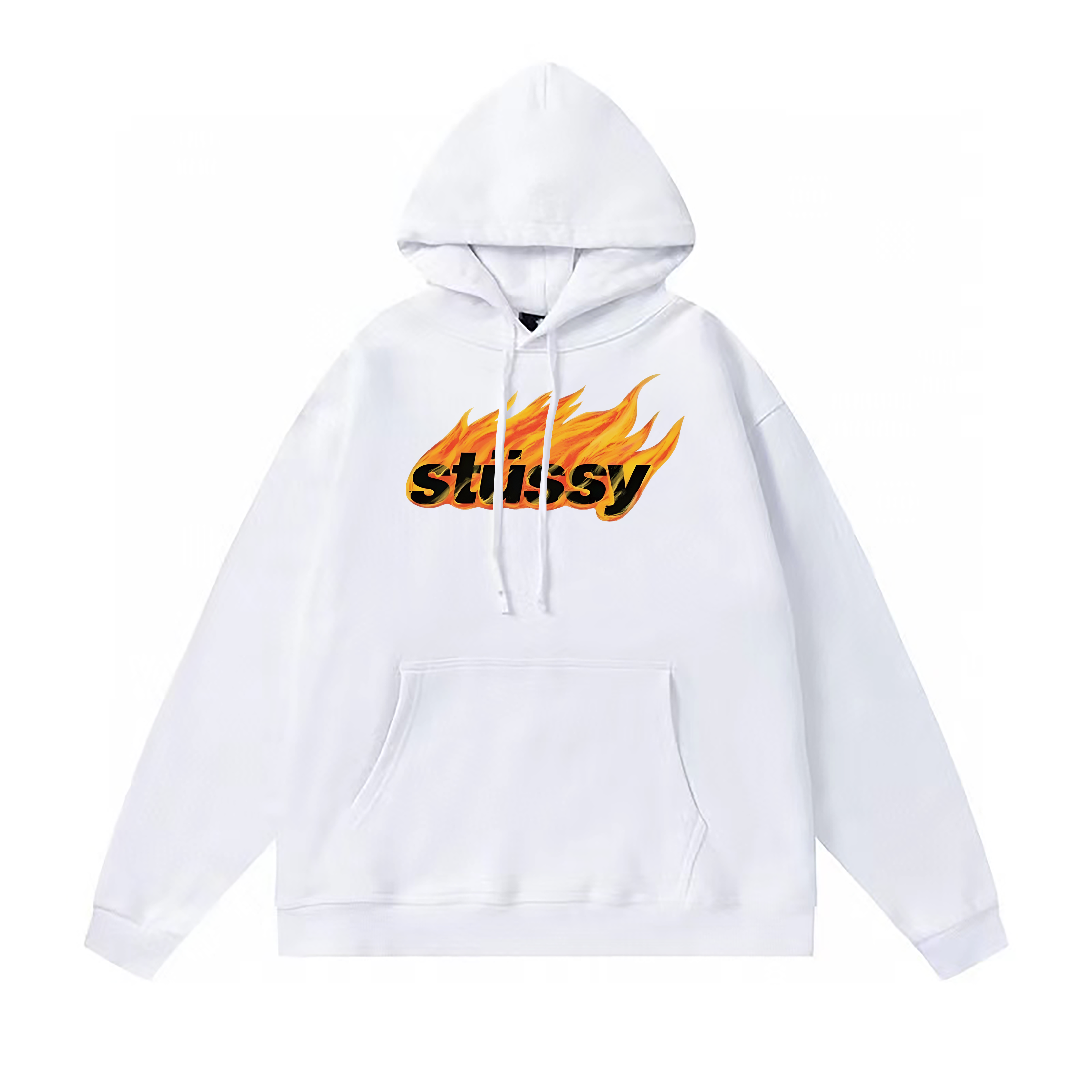 Stussy Orange Flame Signature Pullover Hoodie