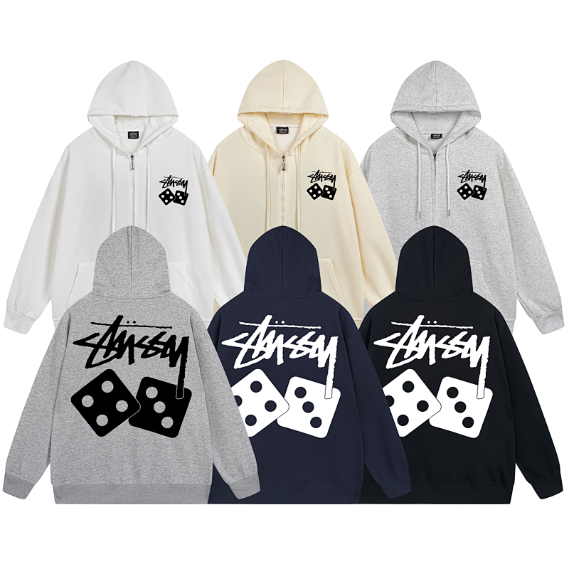 Stussy Orbit World Graphic Full-Zip Hoodie