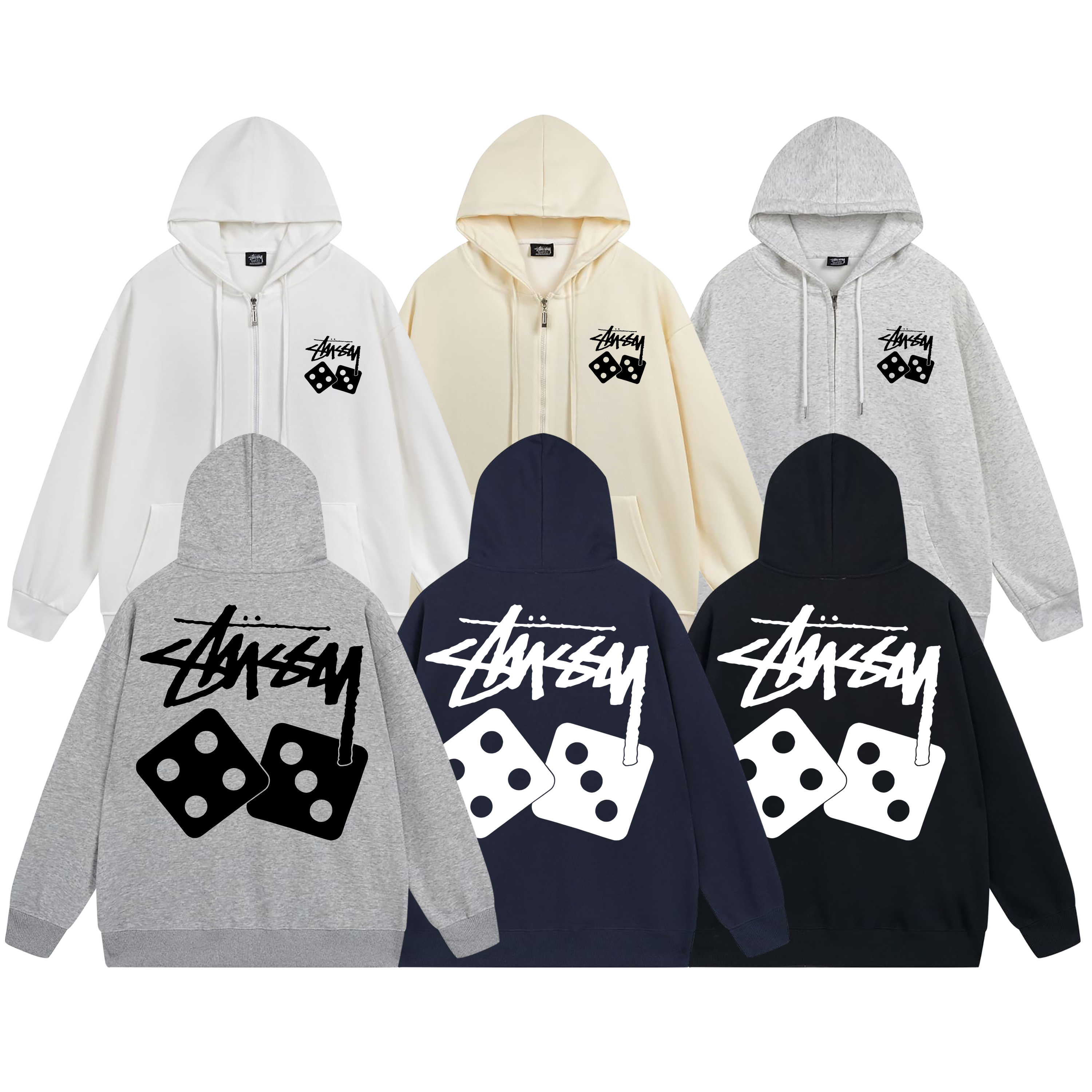 Stussy Orbit World Graphic Full-Zip Hoodie