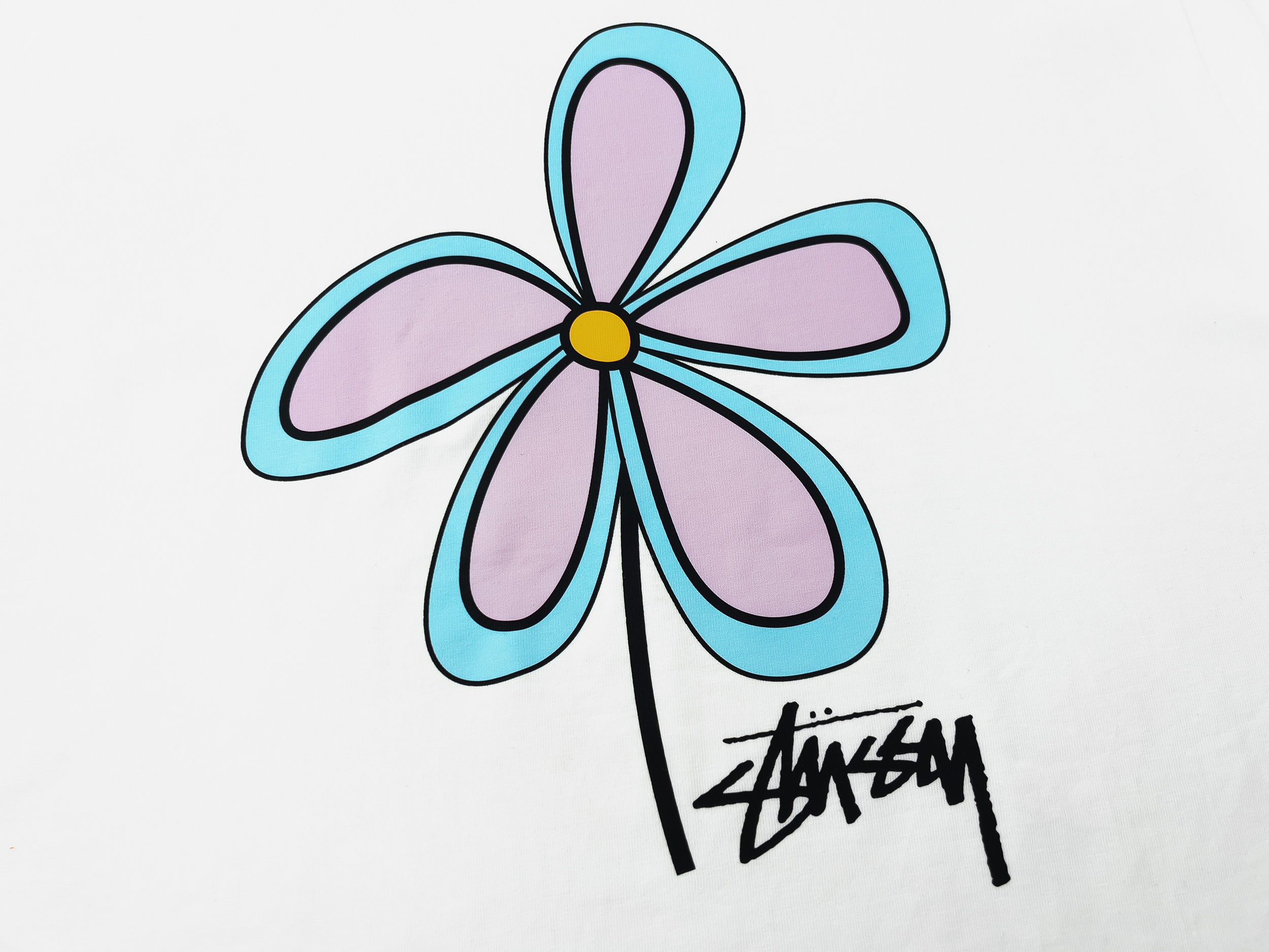 Stussy Outline Flower Logo T-Shirt