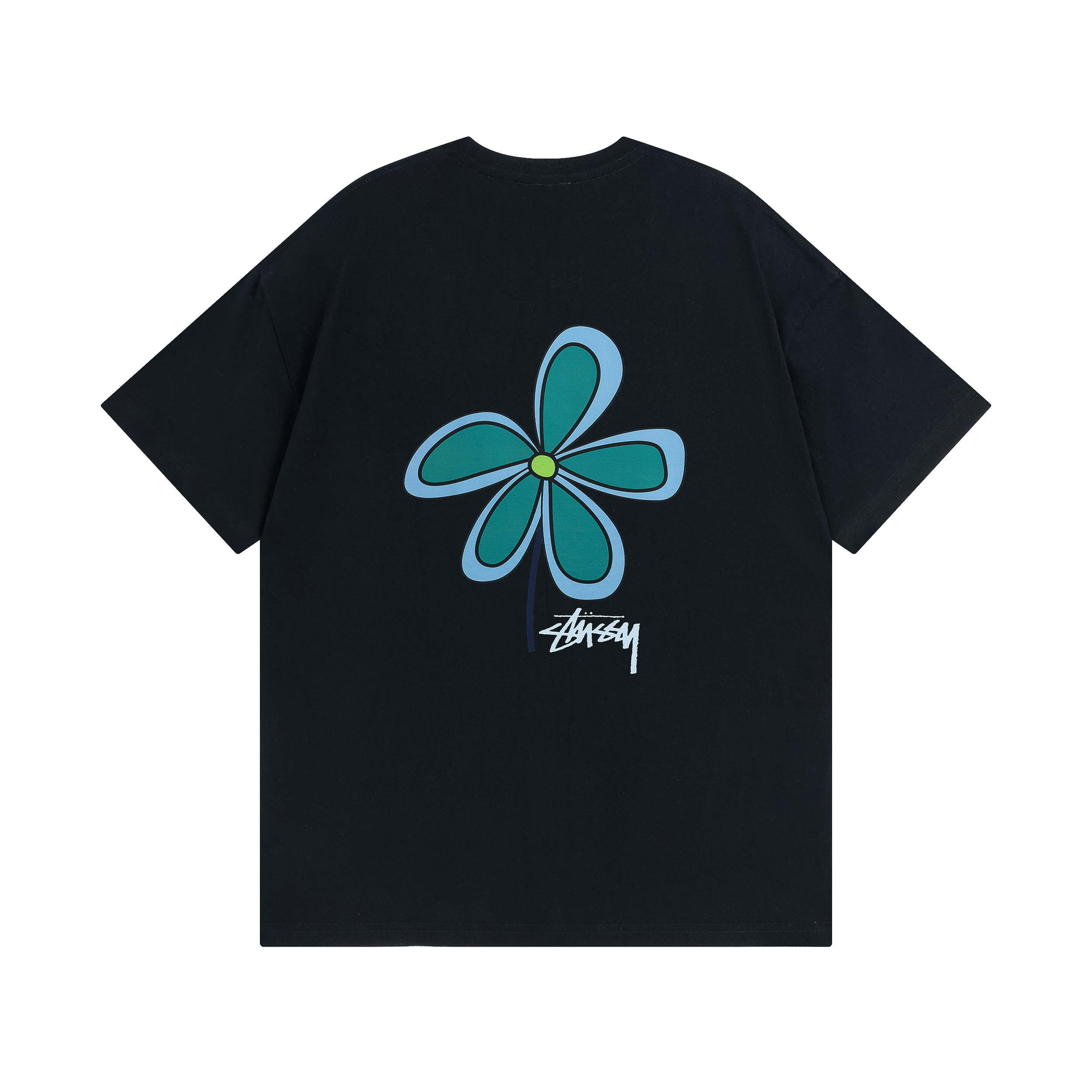 Stussy Outline Flower Logo T-Shirt