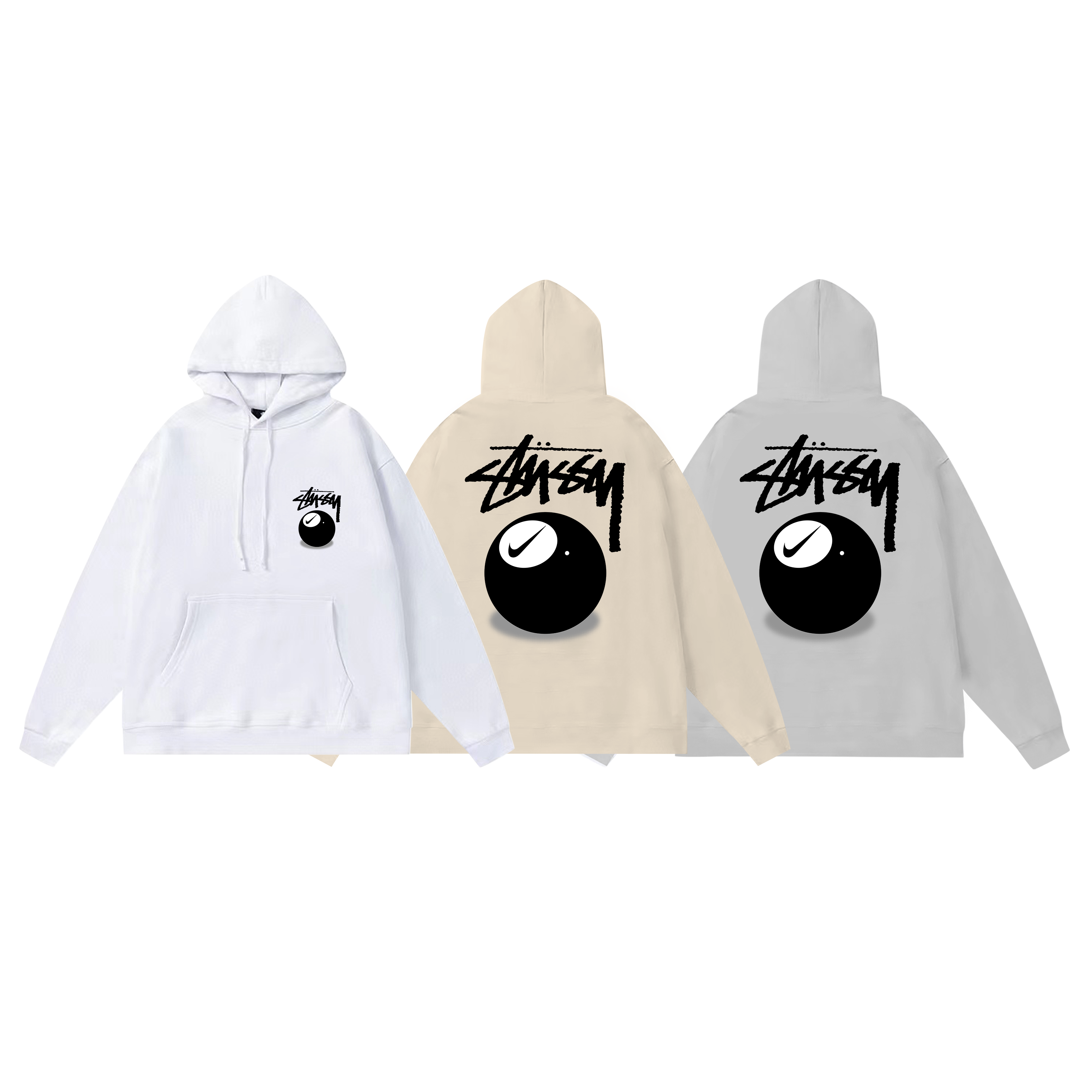 Stussy Oversized 8 Ball Handstyle Pullover Hoodie