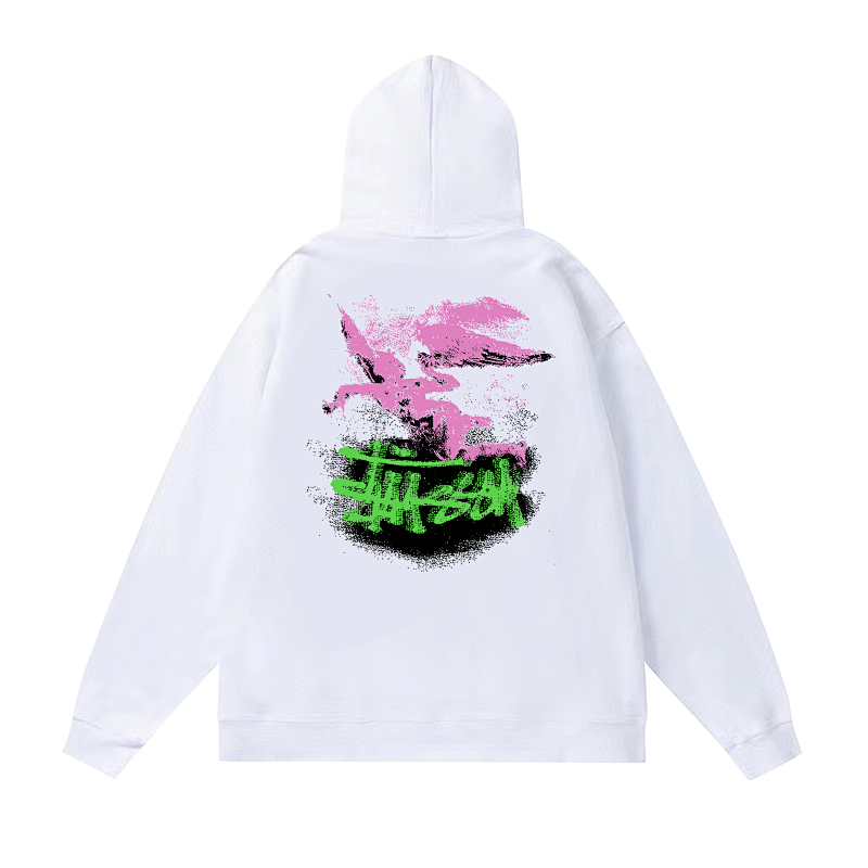 Stussy Pastel Landscape Brush Graphic Pullover Hoodie
