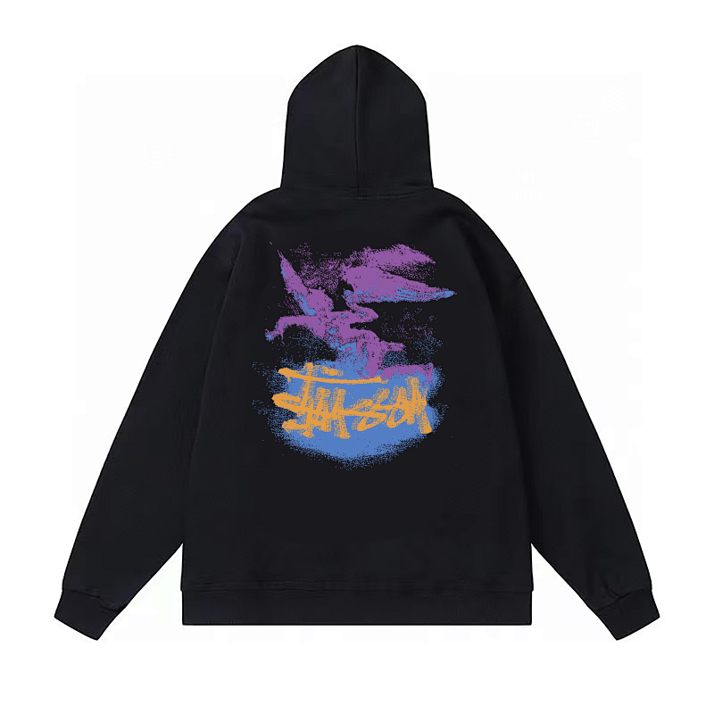 Stussy Pastel Landscape Brush Graphic Pullover Hoodie