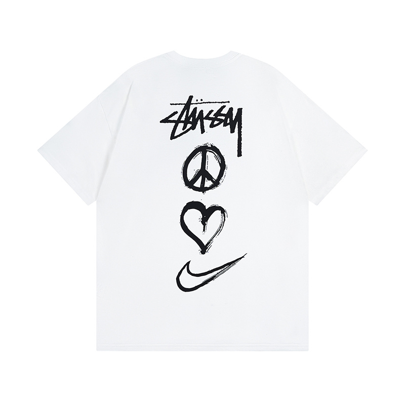 Stussy Peace Heart Swoosh Symbol T-Shirt