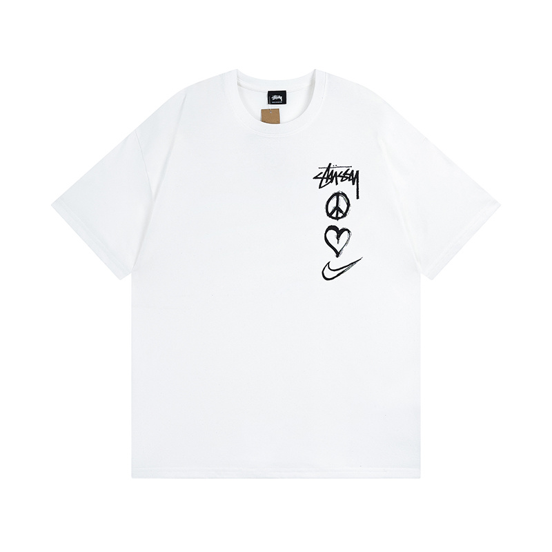 Stussy Peace Heart Swoosh Symbol T-Shirt
