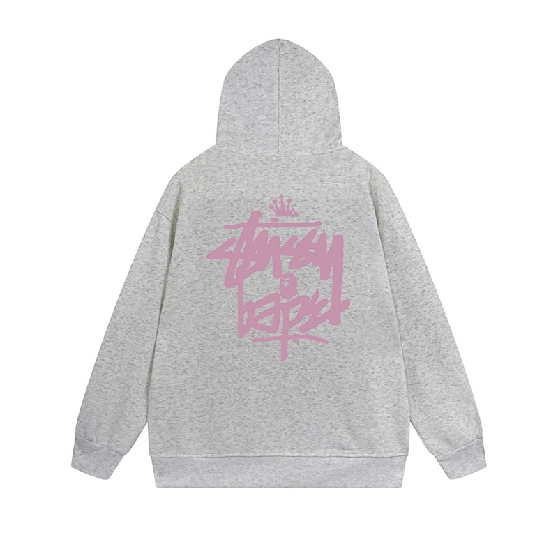 Stussy Pink Crown Handstyle Full-Zip Hoodie