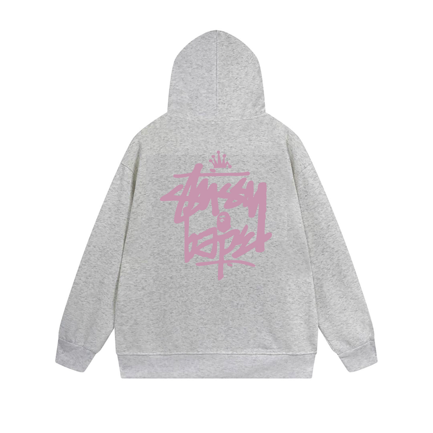 Stussy Pink Crown Handstyle Full-Zip Hoodie