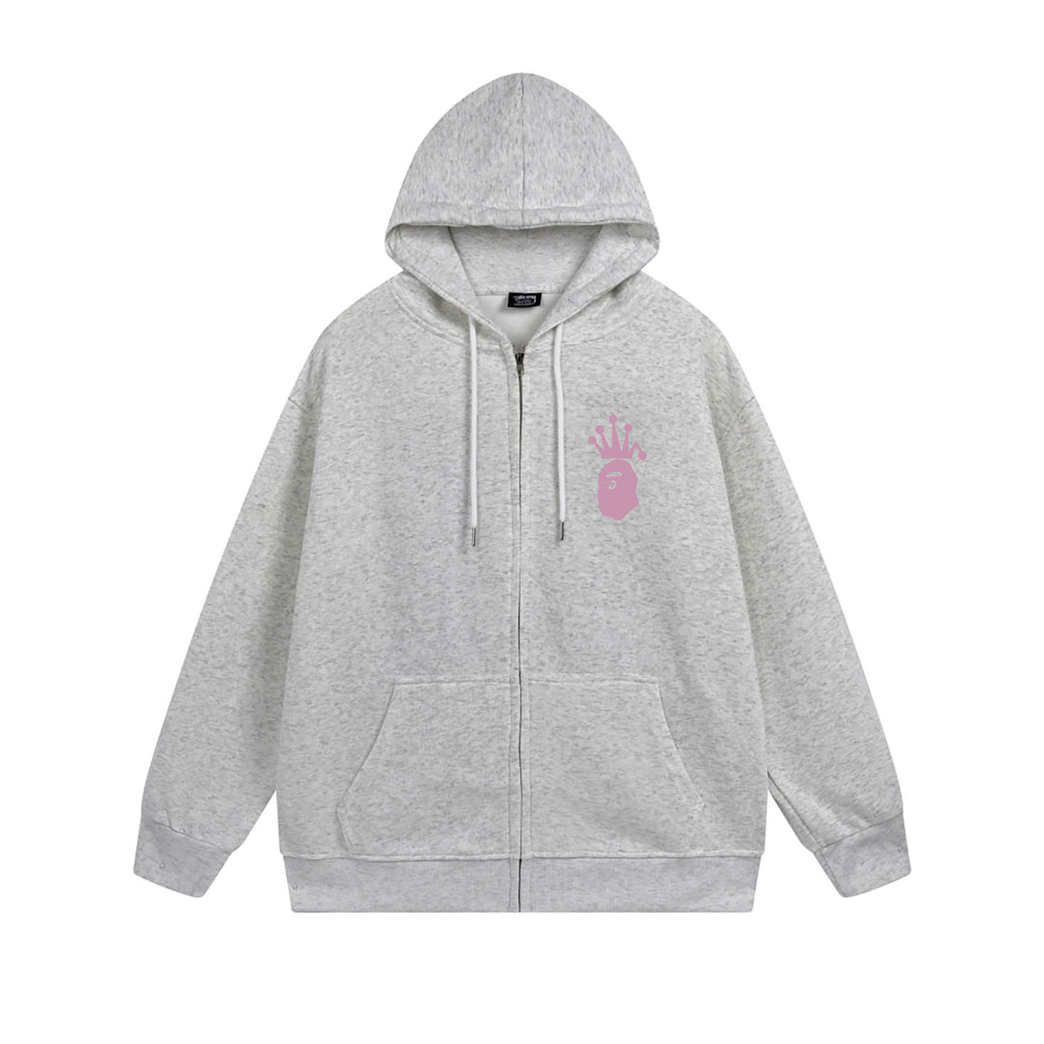 Stussy Pink Crown Handstyle Full-Zip Hoodie
