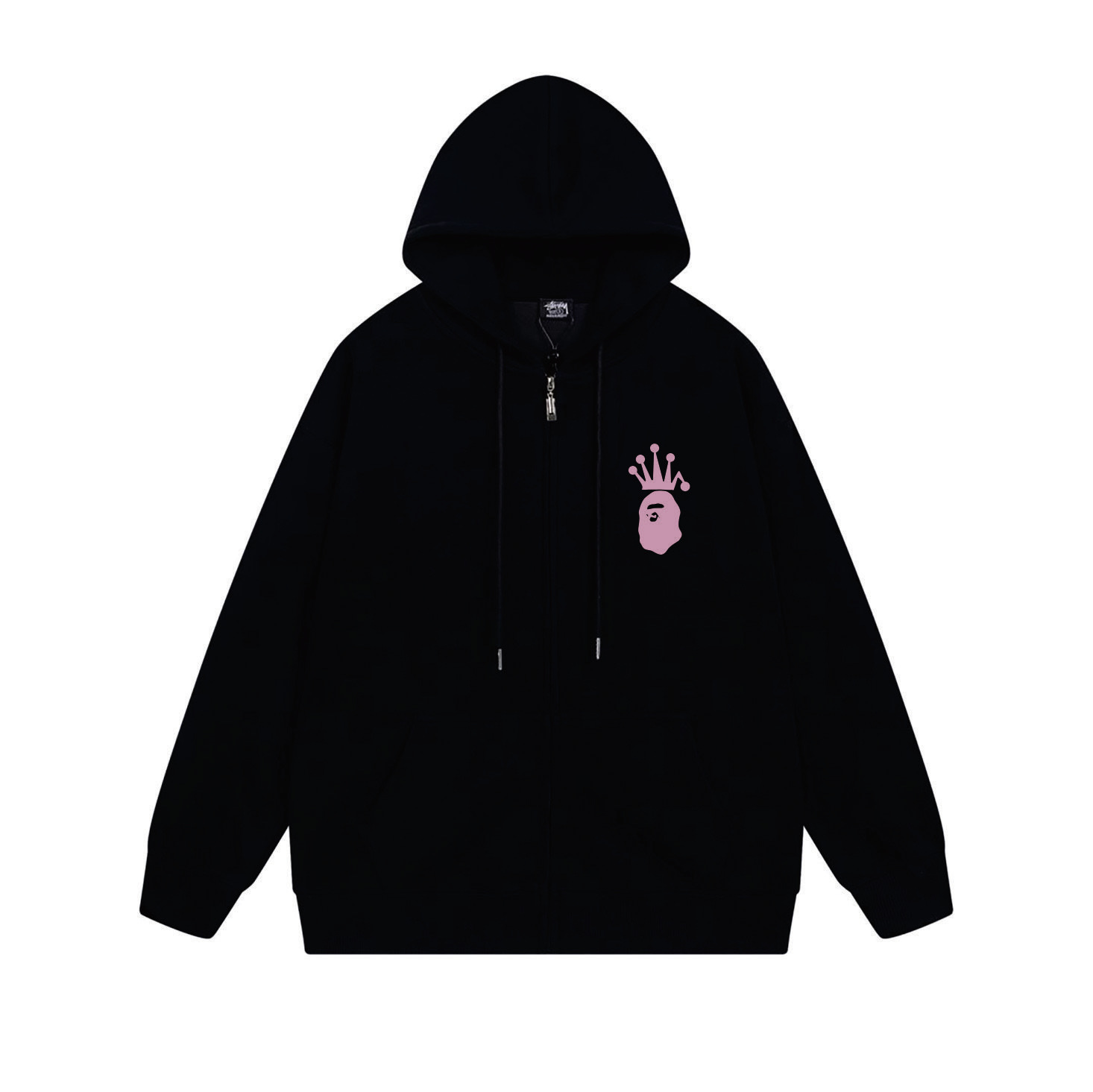 Stussy Pink Crown Handstyle Full-Zip Hoodie