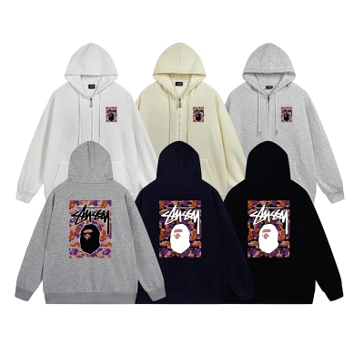 Stussy Pink Framed Portrait Full-Zip Hoodie 01
