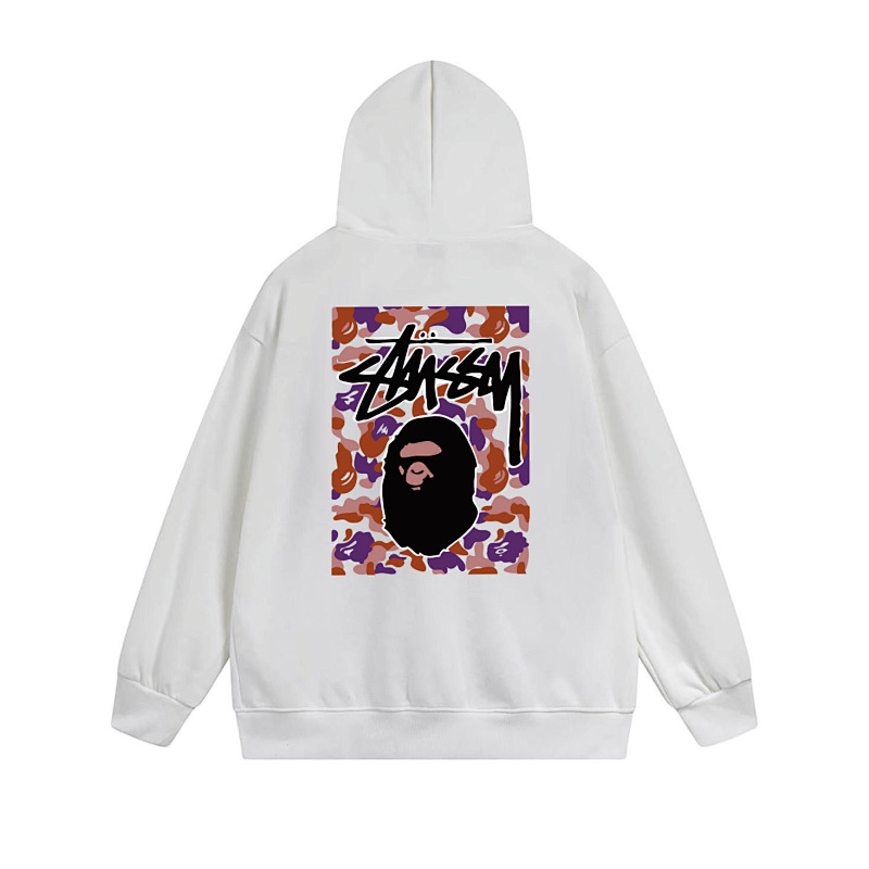 Stussy Pink Framed Portrait Full-Zip Hoodie