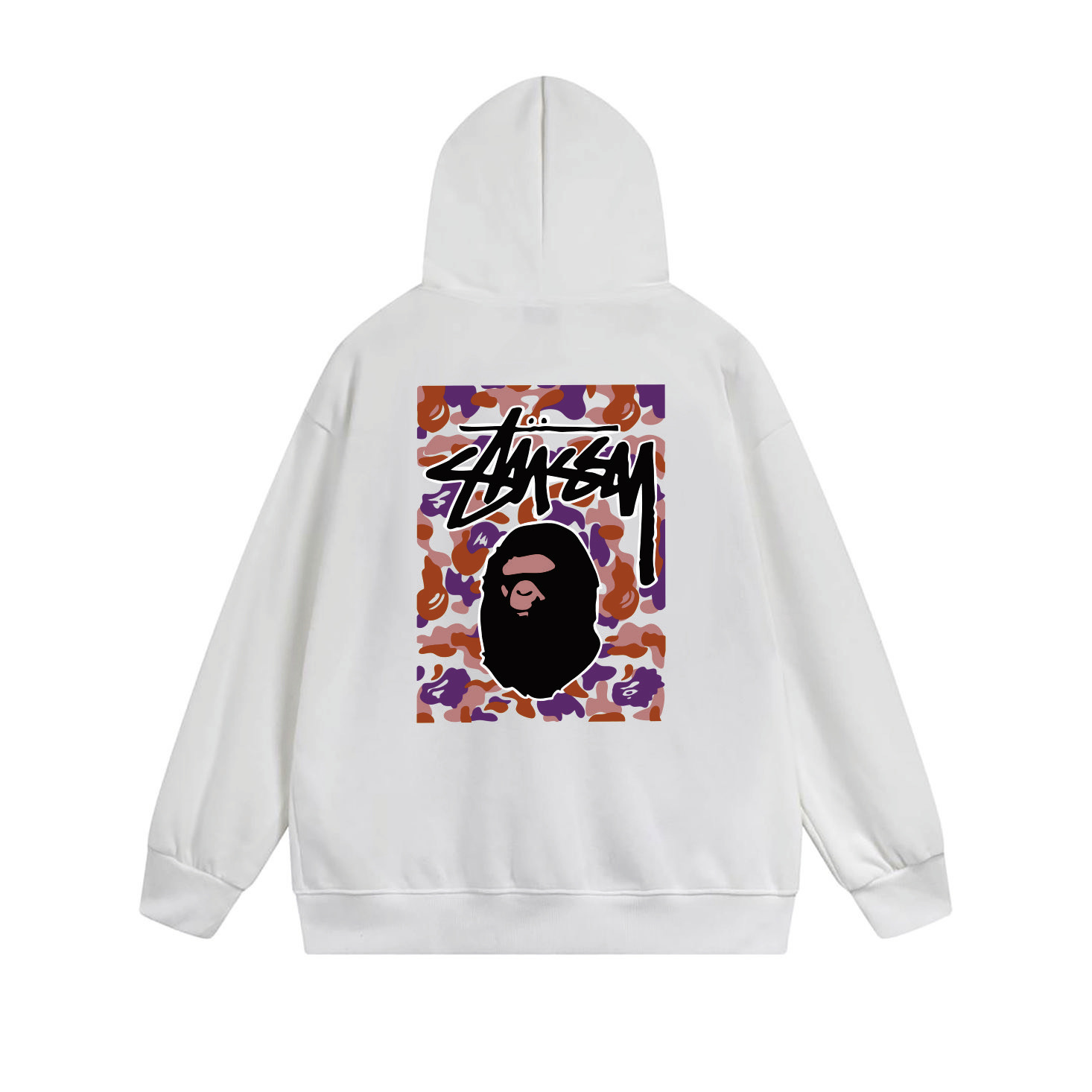 Stussy Pink Framed Portrait Full-Zip Hoodie