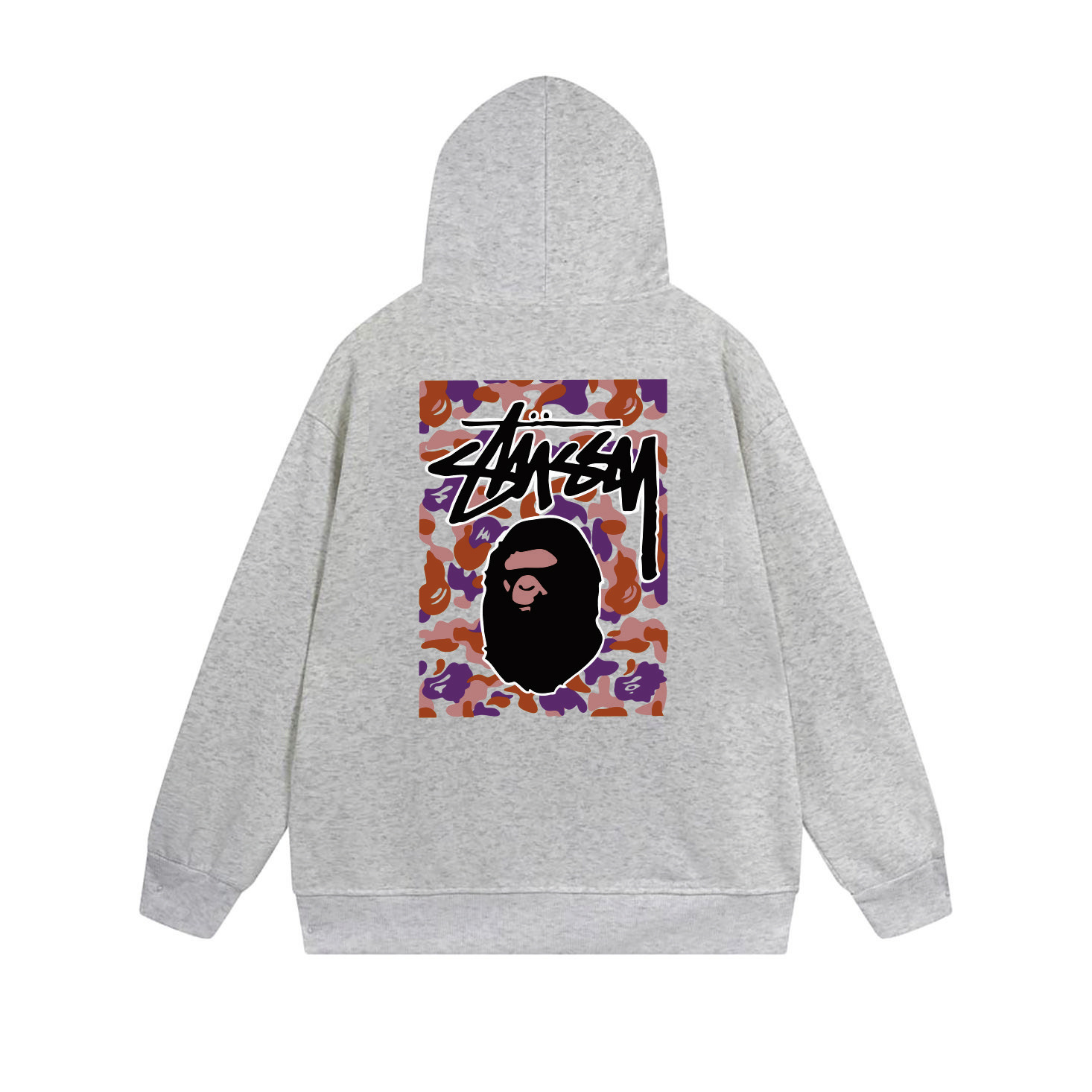 Stussy Pink Framed Portrait Full-Zip Hoodie