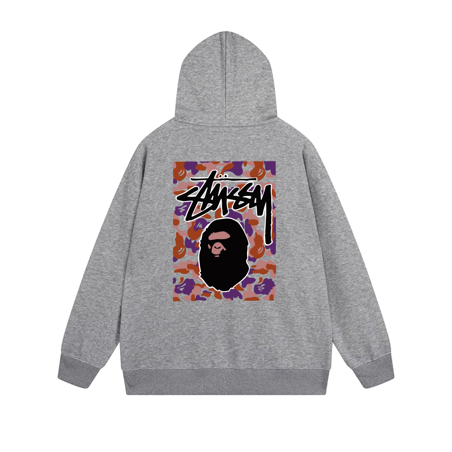 Stussy Pink Framed Portrait Full-Zip Hoodie