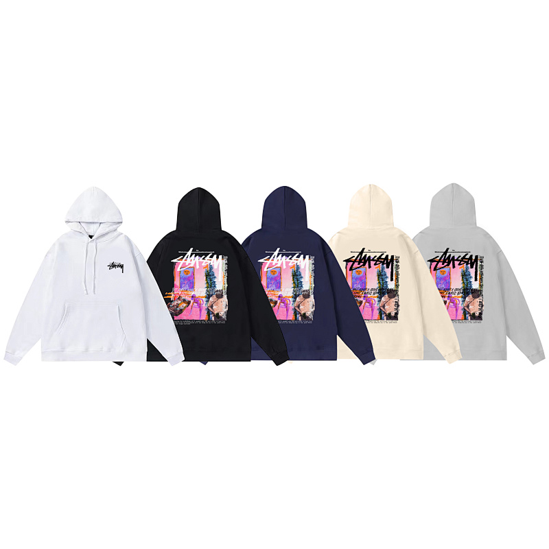 Stussy Pink Gallery Poster Pullover Hoodie