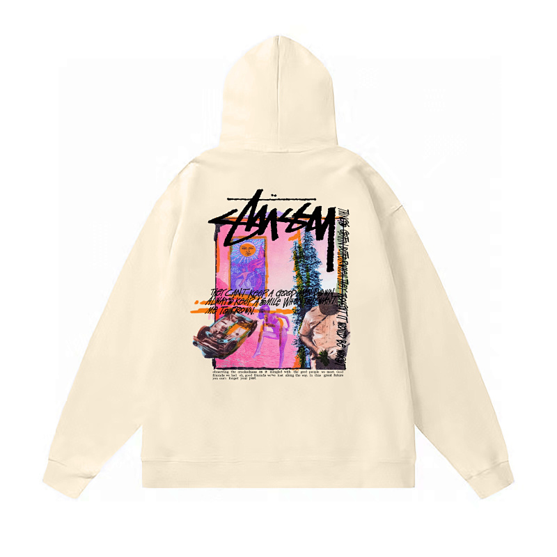 Stussy Pink Gallery Poster Pullover Hoodie