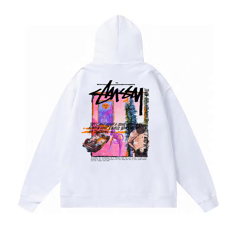 Stussy Pink Gallery Poster Pullover Hoodie