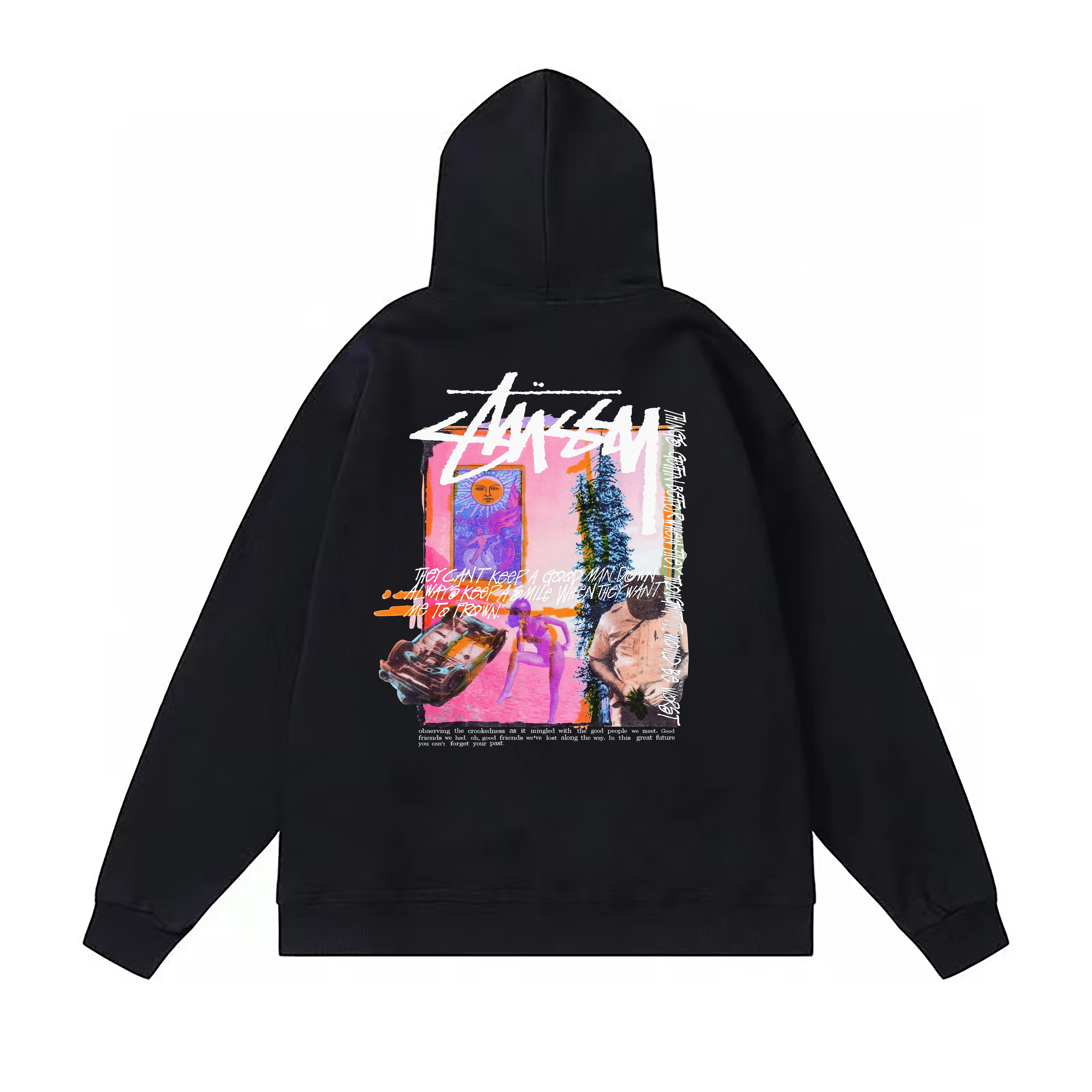Stussy Pink Gallery Poster Pullover Hoodie