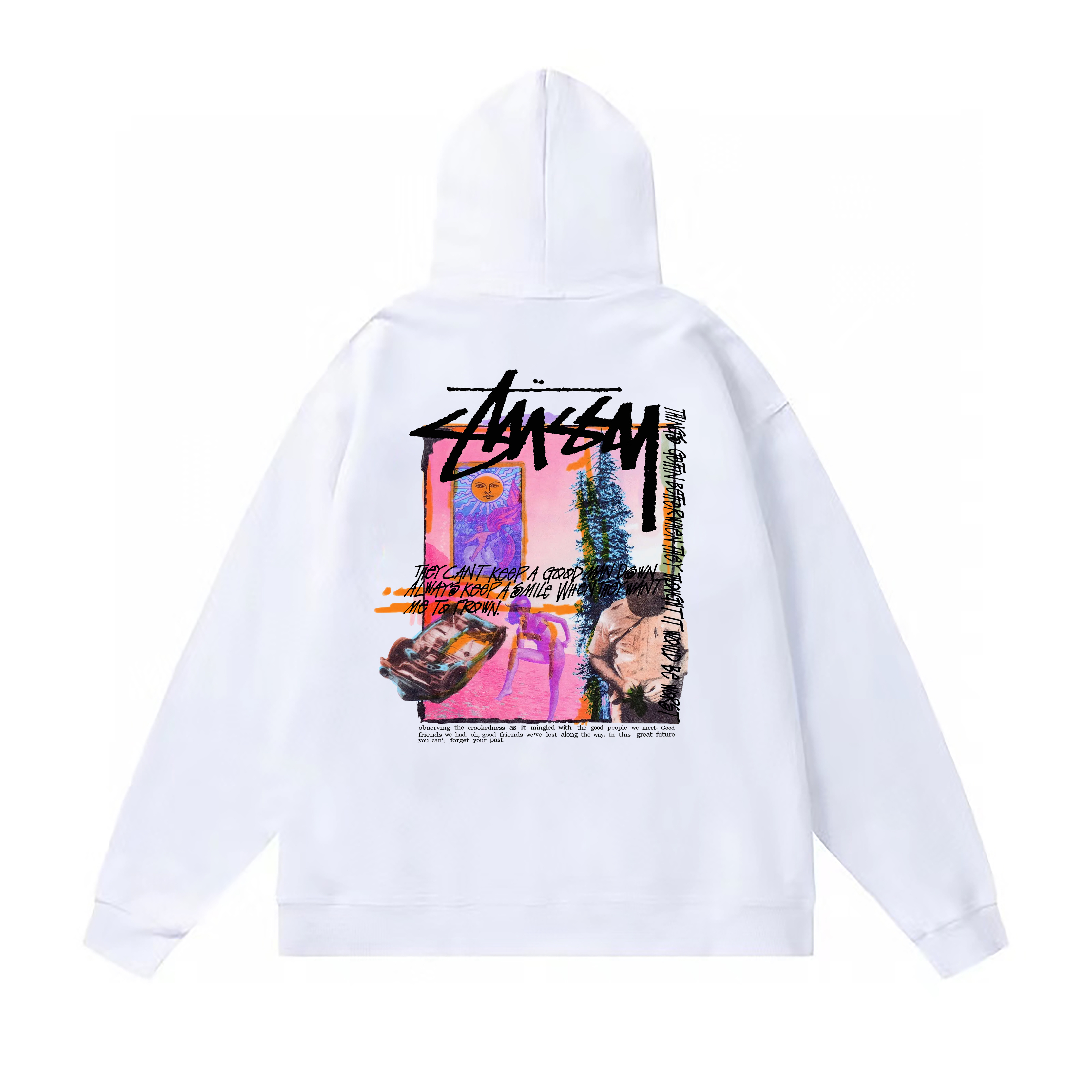 Stussy Pink Gallery Poster Pullover Hoodie