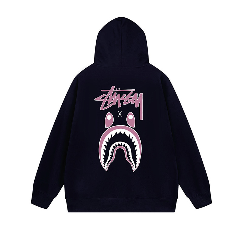 Stussy Pink Shark Mouth Full-Zip Hoodie