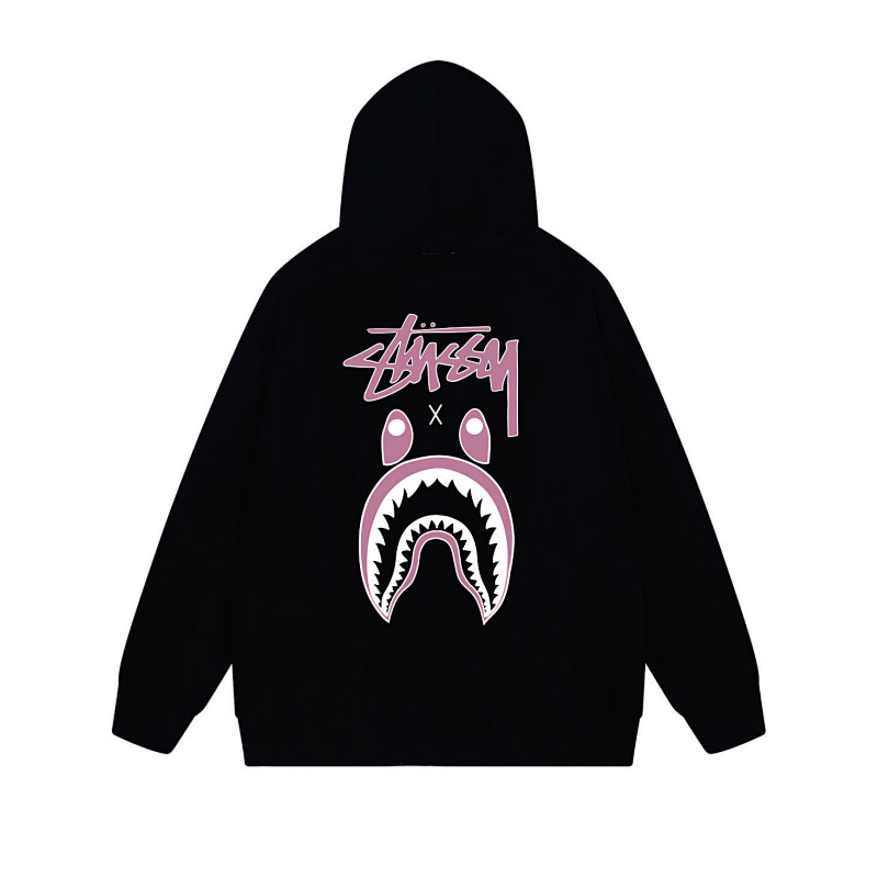 Stussy Pink Shark Mouth Full-Zip Hoodie