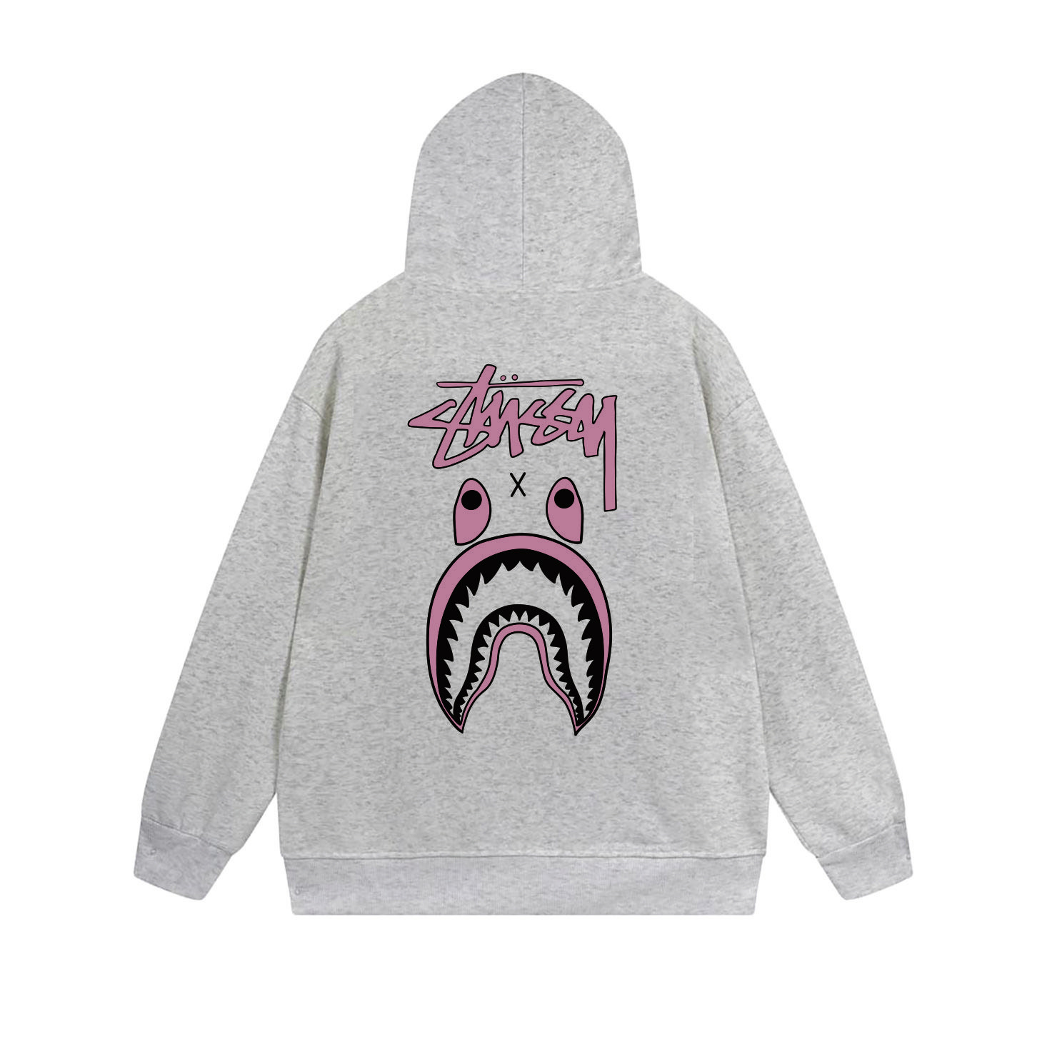 Stussy Pink Shark Mouth Full-Zip Hoodie