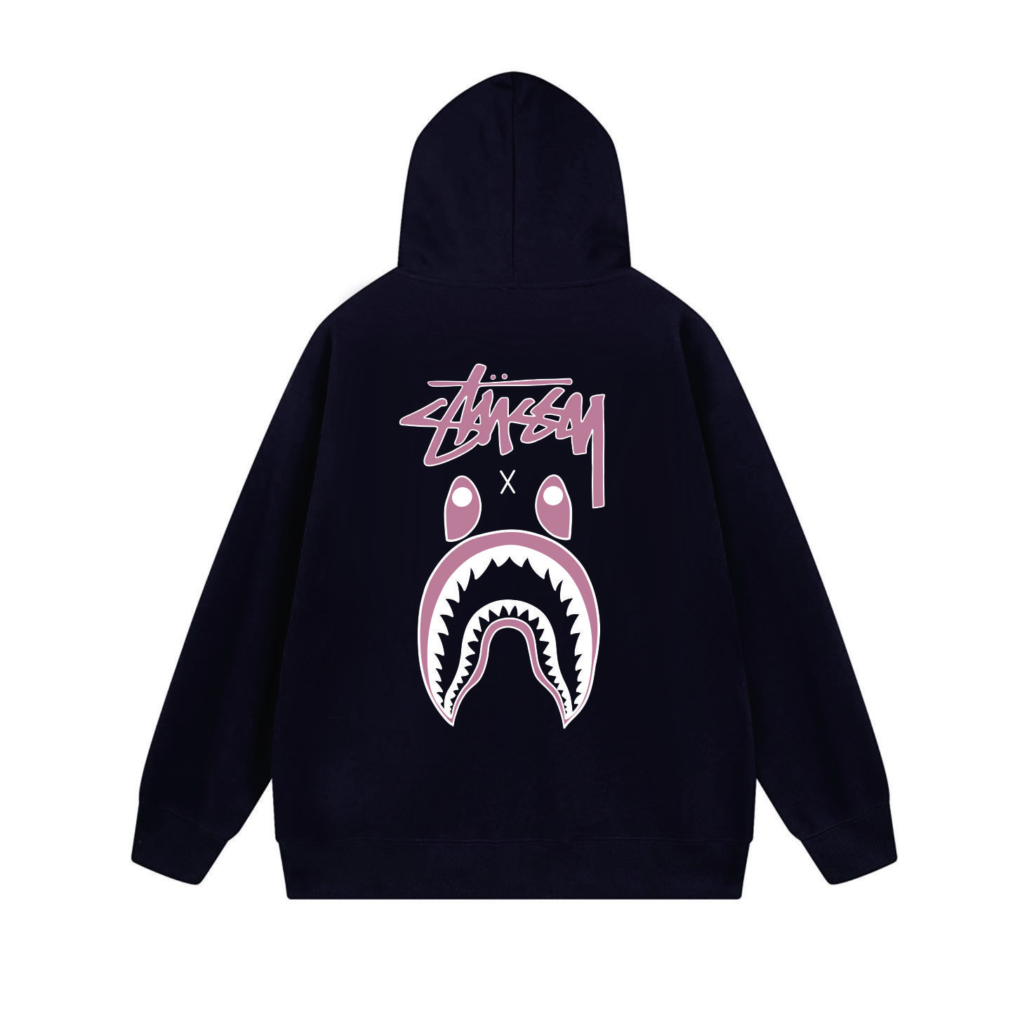 Stussy Pink Shark Mouth Full-Zip Hoodie
