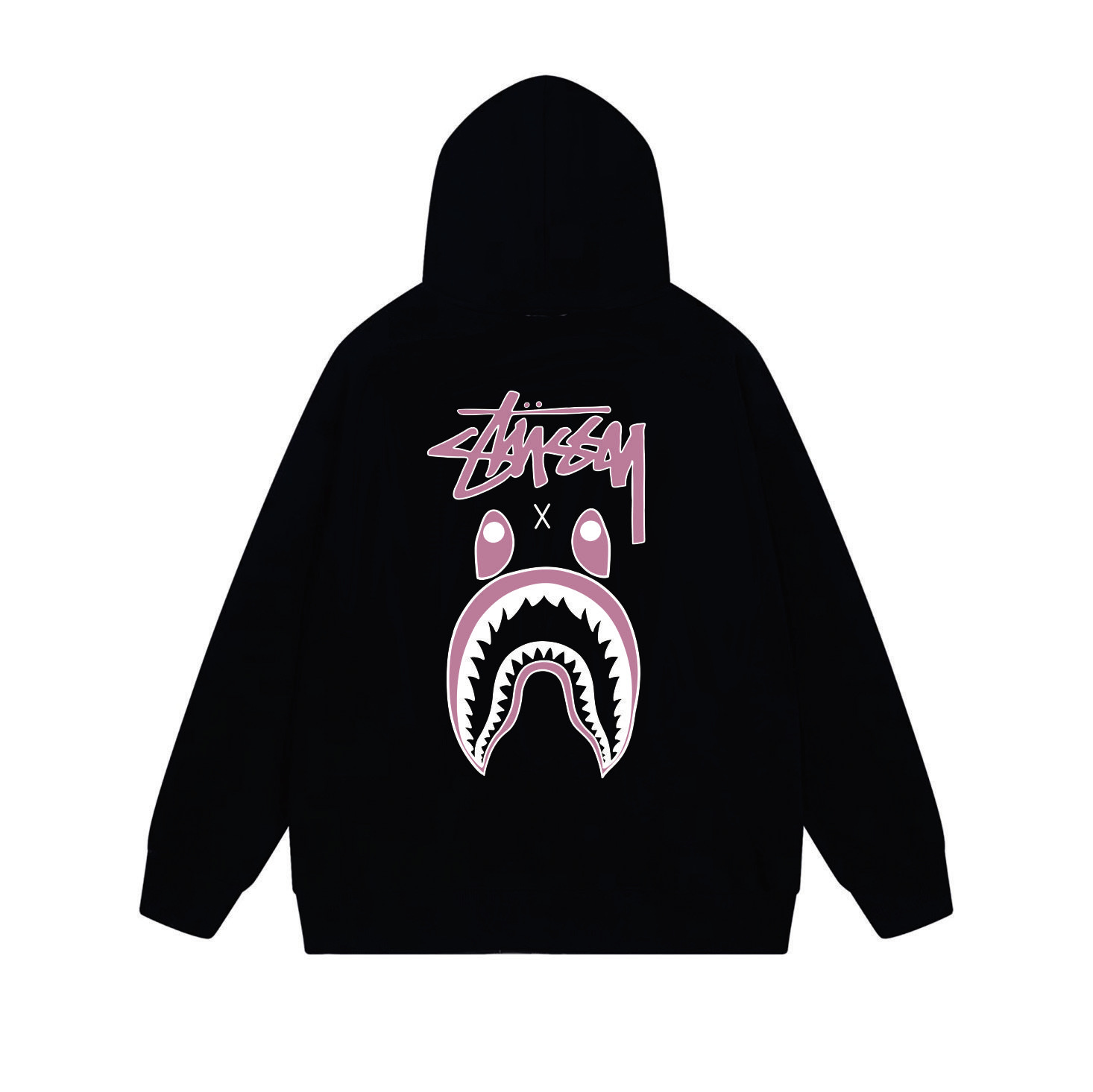 Stussy Pink Shark Mouth Full-Zip Hoodie
