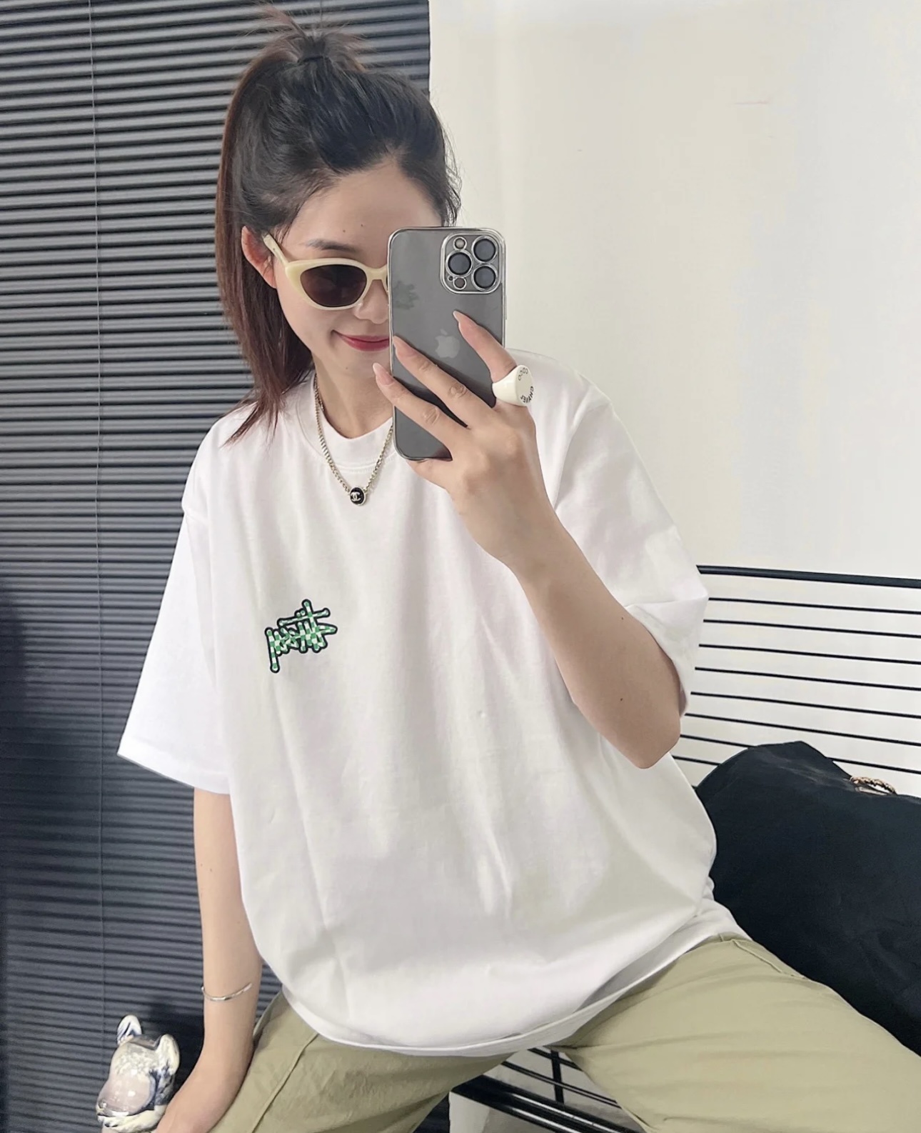 Stussy Pixel Grid Handstyle Logo T-Shirt